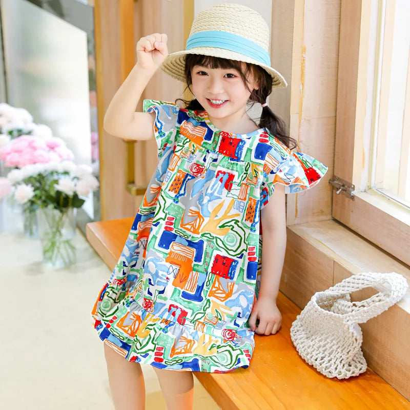 Children s kids Clothes Girls Party Princess Fashion Outfit Flower Pat