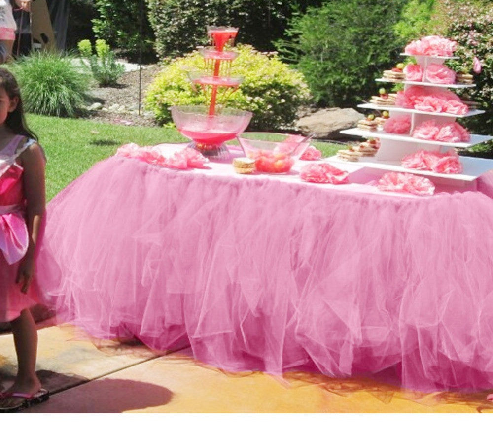 Tulle Table Skirt TUTU Tableware 100*80cm Customize Wedding Baby Showe