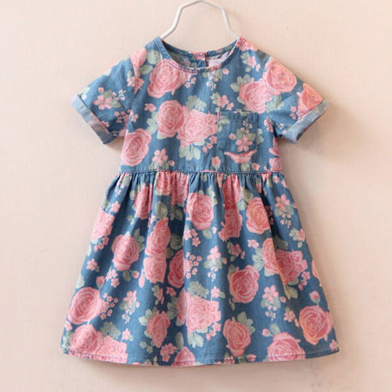 Baby girl denim dress on sale outfit