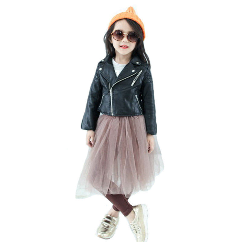 Baby girls sales leather jacket