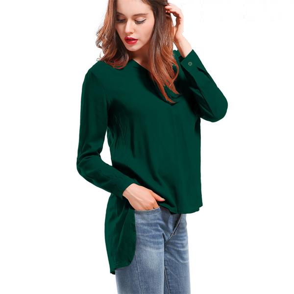 Online discount shop Australia - Long Sleeve blouse shirt Women Shirts Cotton Women Fashion Streetwear Blouses V-neck Solid Sexy Loose Women Tops