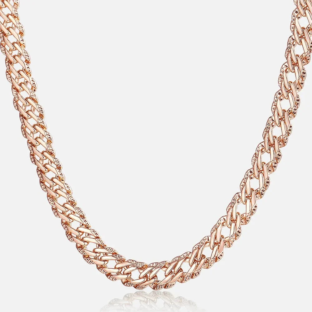 Necklaces for Women Men 585 Rose Gold Color Curb Link Chain Necklace-Dollar Bargains Online Shopping Australia