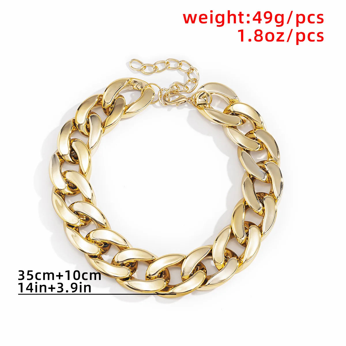 Simple Exaggerated Necklace Lady Hip Hop Distorted Thick CCB Chain Creative Necklaces Fashion Glamour Girl Jewelry Gift