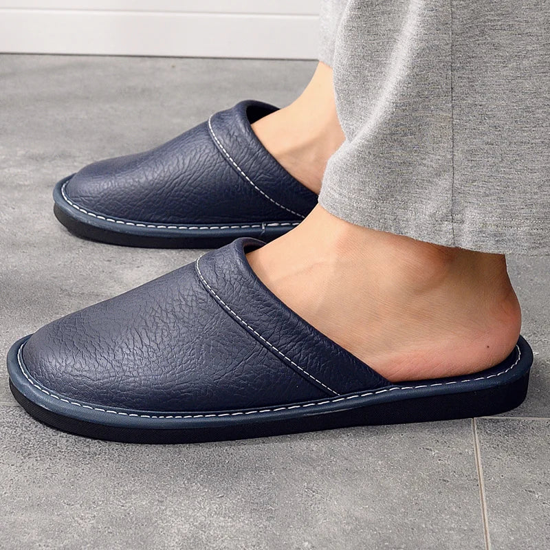 Indoor Shoes Men's Slippers Slides Simple Faux Leather Home Slippers-Dollar Bargains Online Shopping Australia