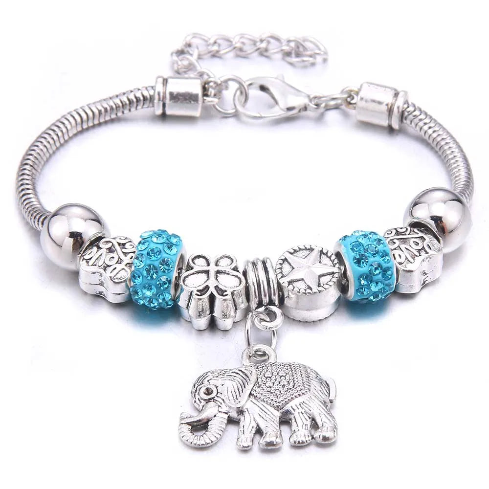 dragonfly owl Shape Crystal Charm Bracelets Beads Bracelet Women DIY Beads Brand Bracelets & Bangles Jewelry Gift-Dollar Bargains Online Shopping Australia