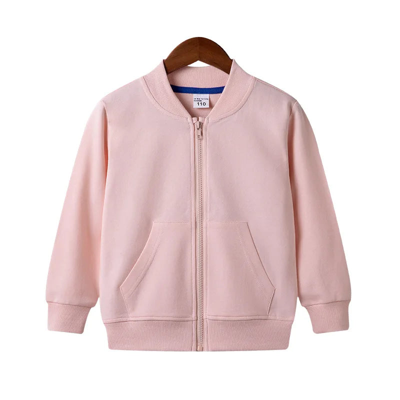 Baby Girls Jacket Kids Boys Full Cotton Coats Fall Solid Zipper Hoodie Top Unisex Infant Clothes Children's Casual Blazer-Dollar Bargains Online Shopping Australia