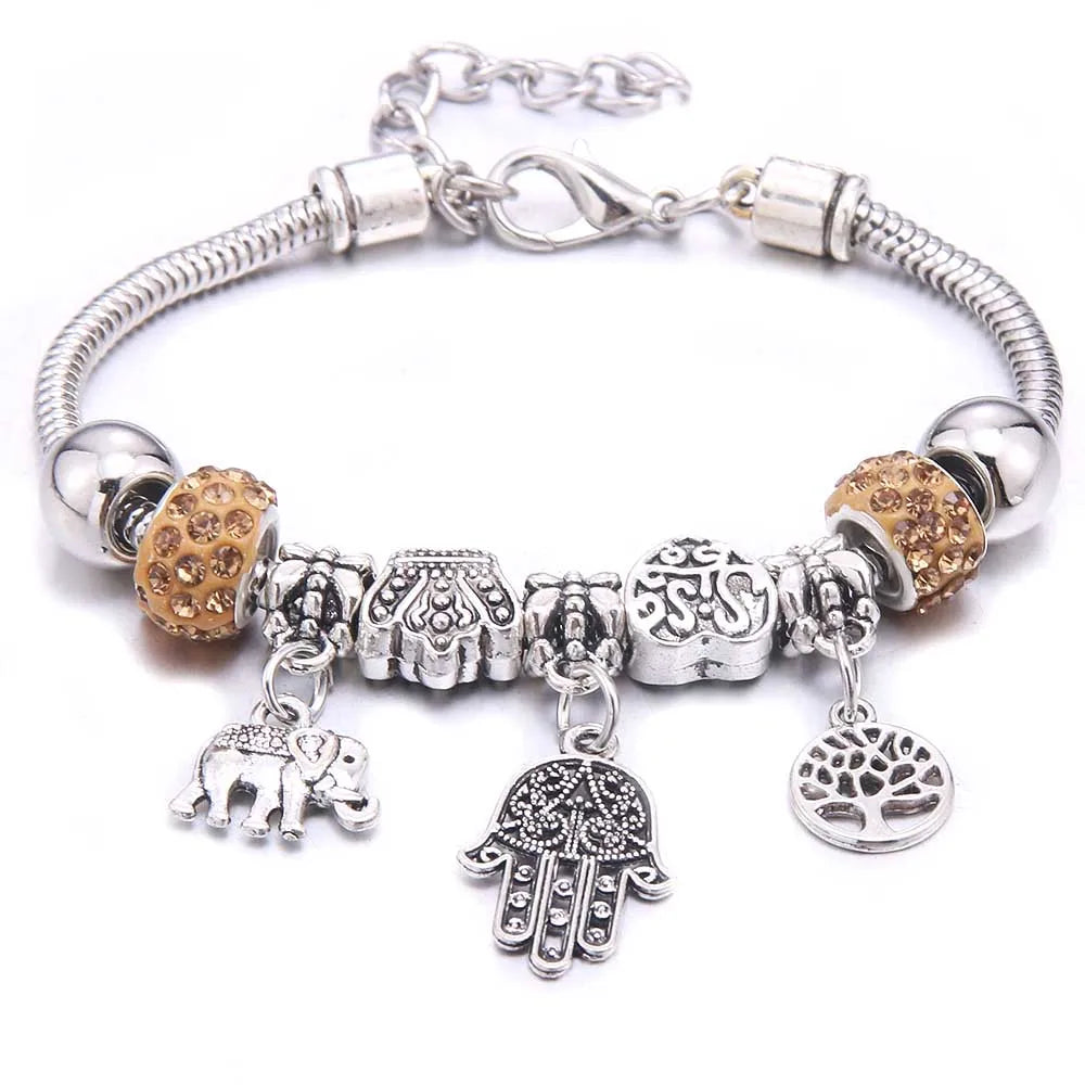 Charm Bracelet & Bangles Jewelry white butterfly Crown Beads Bracelets Brands Bracelets Fit Women Girl Friendship Gift-Dollar Bargains Online Shopping Australia