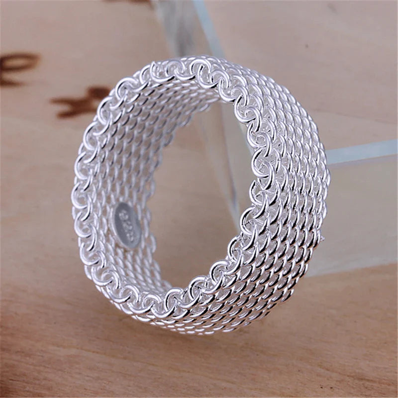 925 Sterling Silver Interwoven Web Ring For Woman Fashion Charm Wedding Engagement Jewelry-Dollar Bargains Online Shopping Australia