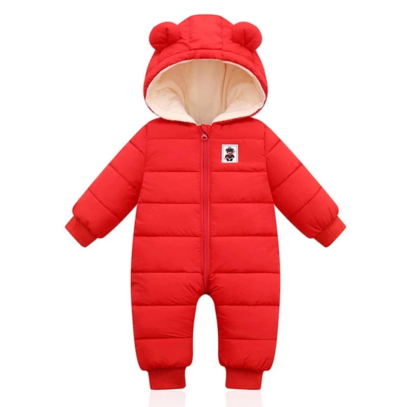 Winter Baby Rompers For Boy Girl Coats Toddler Hooded Bodysuit Thick Cotton Outfit Infants Jumpsuit Children Costume Baby Jacket