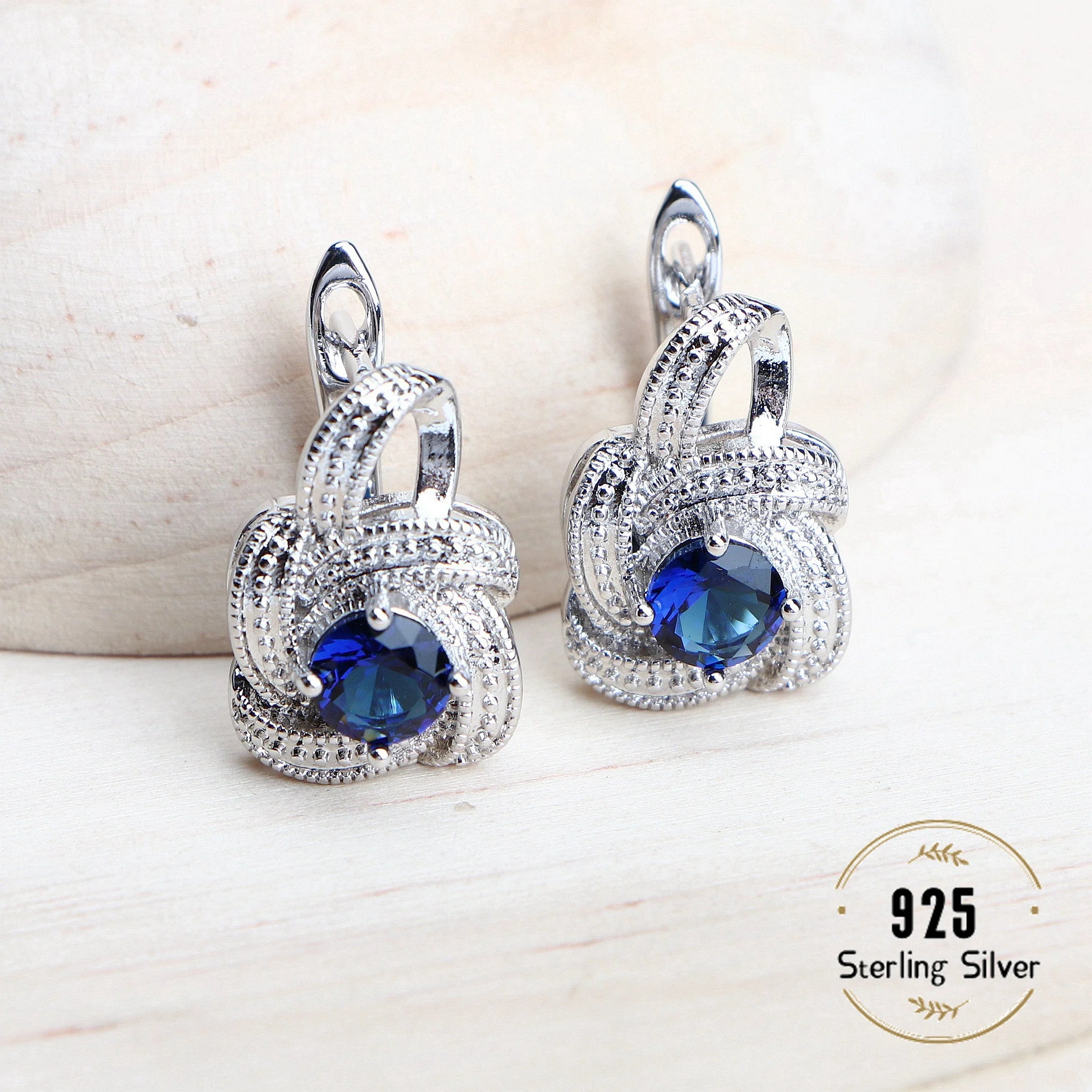 Blue Zirconia Women Jewelry Sets 925 Sterling Silver Wedding Bridal Costume Jewellery Earrings Rings Bracelets Pendant Necklace-Dollar Bargains Online Shopping Australia