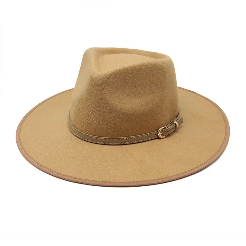 Women Hats khaki Camel Wide Brim Felt Fedoras Hats Wool Vintage Dress Formal Church Hat Fashionable Jazz Hats-Dollar Bargains Online Shopping Australia