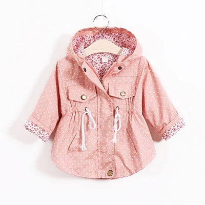 Girls Windbreaker Coat Jackets Baby Kids Flower Embroidery Hooded Outwear For Baby Kids Coats Jacket Clothing-Dollar Bargains Online Shopping Australia