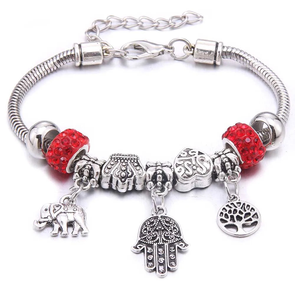 Charm Bracelet & Bangles Jewelry white butterfly Crown Beads Bracelets Brands Bracelets Fit Women Girl Friendship Gift-Dollar Bargains Online Shopping Australia