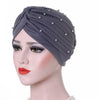 cotton solid folds pearl muslim turban scarf  women islamic inner hijab caps Arab wrap head