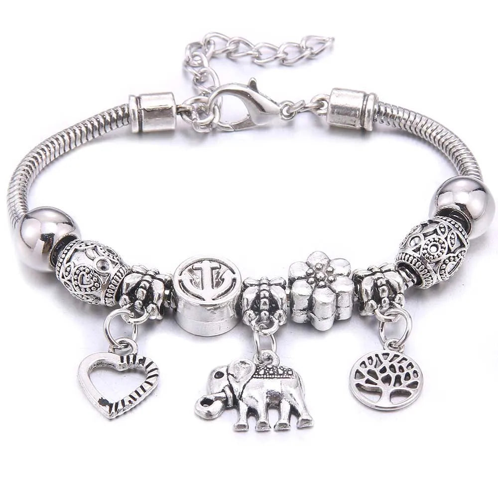 dragonfly owl Shape Crystal Charm Bracelets Beads Bracelet Women DIY Beads Brand Bracelets & Bangles Jewelry Gift-Dollar Bargains Online Shopping Australia