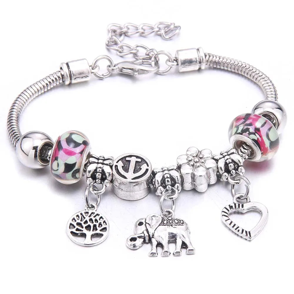 dragonfly owl Shape Crystal Charm Bracelets Beads Bracelet Women DIY Beads Brand Bracelets & Bangles Jewelry Gift-Dollar Bargains Online Shopping Australia