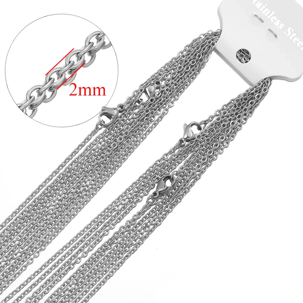 10Pcs/lot 50cm Stainless Steel Link Chains Necklaces Cuban Cross Chains Accessories for DIY Gifts Jewelry Making Bulk Wholesale-Dollar Bargains Online Shopping Australia