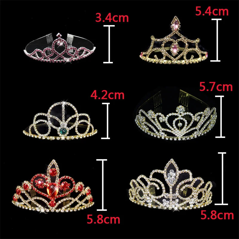 Wedding Bridal Princess Austrian Crystal Tiara Crown Veil Hair Accessory For Girls Children Tiara Crown Hair Jewelry