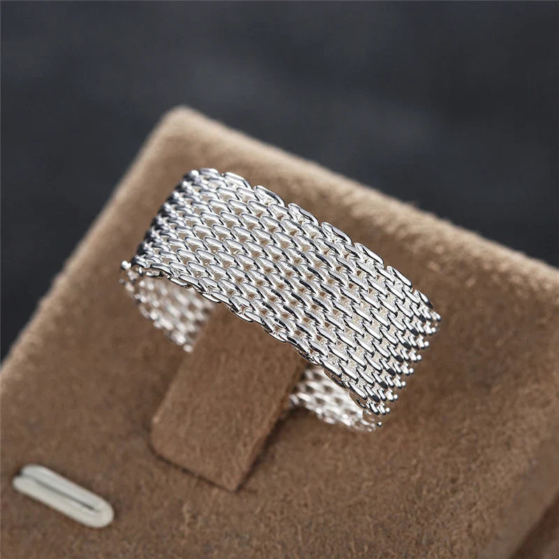 925 Sterling Silver Interwoven Web Ring For Woman Fashion Charm Wedding Engagement Jewelry-Dollar Bargains Online Shopping Australia