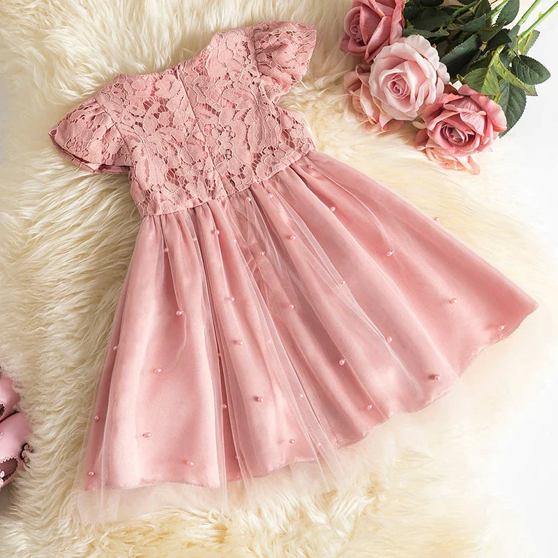 Girl Lace Wedding Party Dress Kids Baby Tulle Birthday Princess Tutu Prom Child Christmas New Year Party Costume-Dollar Bargains Online Shopping Australia