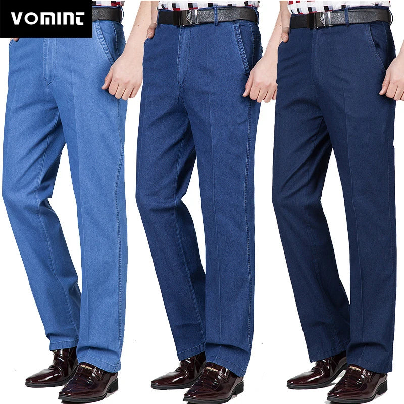 Men's jeans Autumn & Winter High-waisted Elastic Business Jeans Casual Trousers Mens Jeans Plus size 29-40-Dollar Bargains Online Shopping Australia