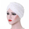 cotton solid folds pearl muslim turban scarf  women islamic inner hijab caps Arab wrap head