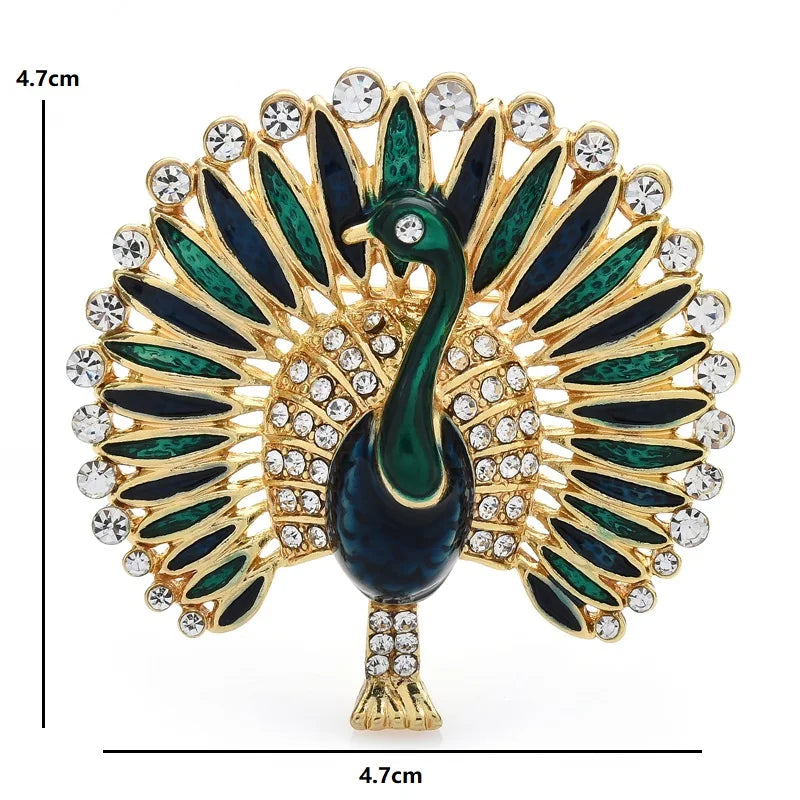 Enamel Peacock Brooch Pins Winter Fashion Jewelry Animal Brooches Gift