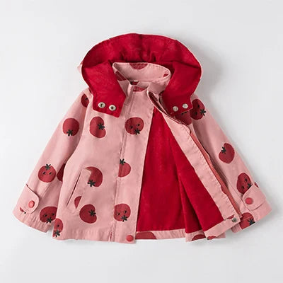 Girls Windbreaker Coat Jackets Baby Kids Flower Embroidery Hooded Outwear For Baby Kids Coats Jacket Clothing-Dollar Bargains Online Shopping Australia