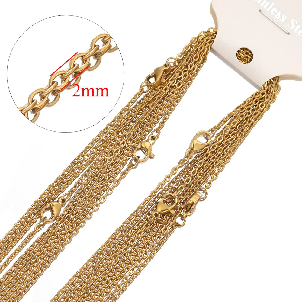 10Pcs/lot 50cm Stainless Steel Link Chains Necklaces Cuban Cross Chains Accessories for DIY Gifts Jewelry Making Bulk Wholesale-Dollar Bargains Online Shopping Australia