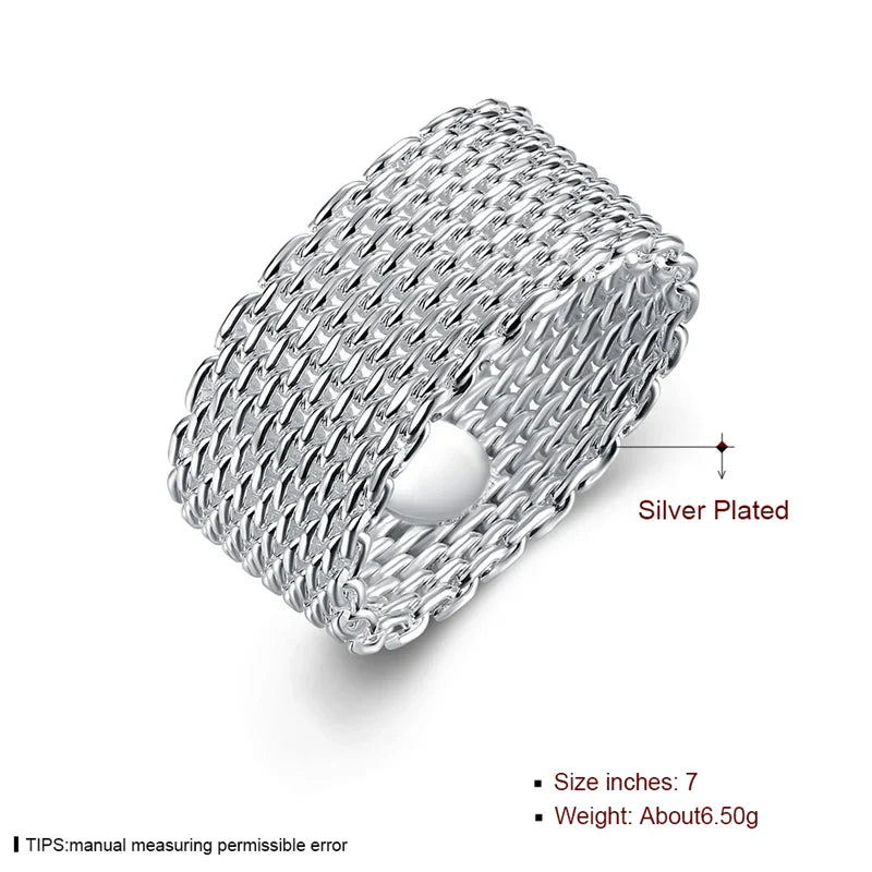 925 Sterling Silver Interwoven Web Ring For Woman Fashion Charm Wedding Engagement Jewelry-Dollar Bargains Online Shopping Australia