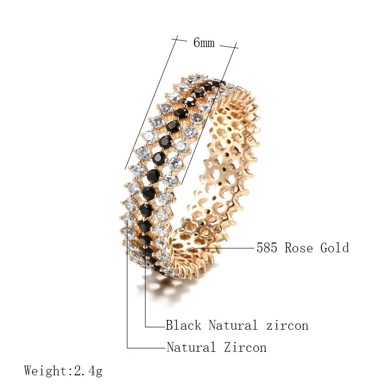 Rose Gold Rings White Natural Zircon Shiny Ring Fine Jewelry-Dollar Bargains Online Shopping Australia