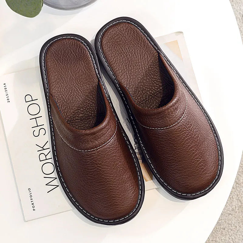 Indoor Shoes Men's Slippers Slides Simple Faux Leather Home Slippers-Dollar Bargains Online Shopping Australia