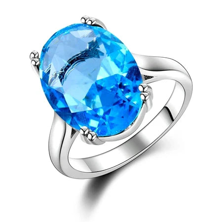 Womens Jewelry Silver Ring Mystic Fire Rainbow Topaz Rings Elegant Wedding Jewelry-Dollar Bargains Online Shopping Australia