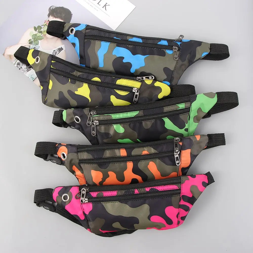 Camouflage Fanny Pack Travel Sport Bum Bag Money Waist Belt Pouch Ladies Casual Waterproof Chest Pack Kids Boys Girls New