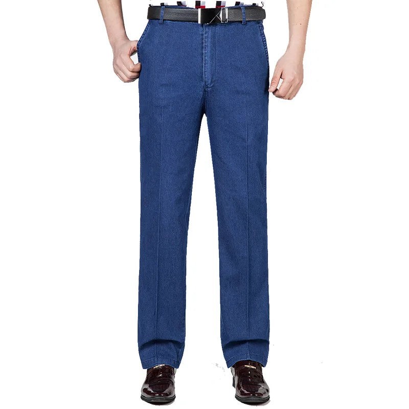 Men's jeans Autumn & Winter High-waisted Elastic Business Jeans Casual Trousers Mens Jeans Plus size 29-40-Dollar Bargains Online Shopping Australia