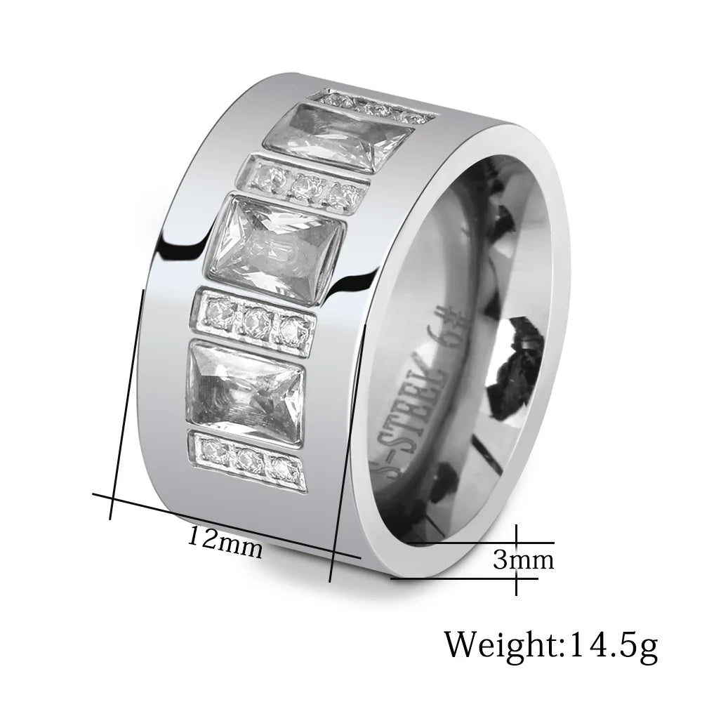 Women Crystal Rings Stainless Steel Wedding Rings For Women Party Jewelry-Dollar Bargains Online Shopping Australia