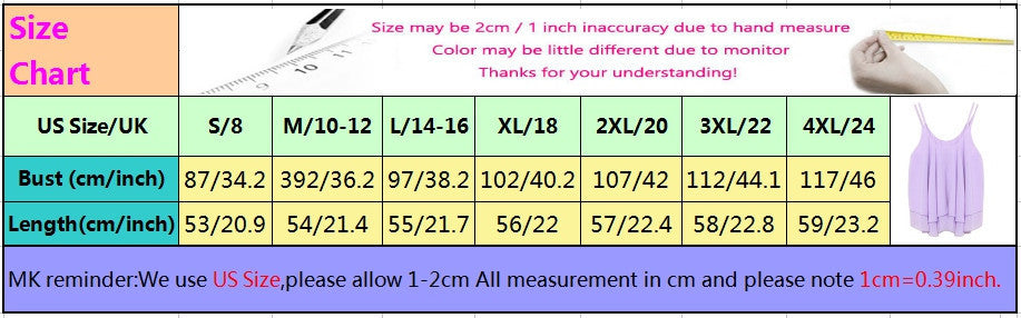 Women Tank Tops Casual Chiffon Double Layer Sleeveless Loose Solid Crop Top Plus Size S-4XL