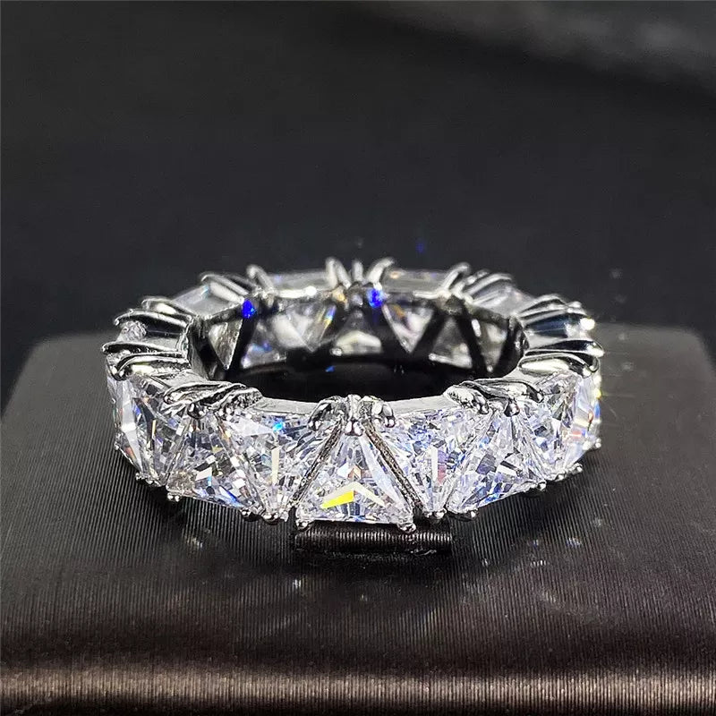 Wedding Band Promise Rings for Women Unique Triangle Cubic Zirconia Design-Dollar Bargains Online Shopping Australia