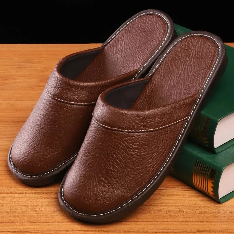 Indoor Shoes Men's Slippers Slides Simple Faux Leather Home Slippers-Dollar Bargains Online Shopping Australia