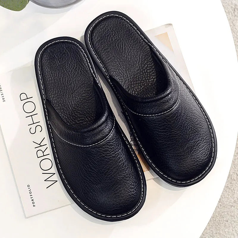 Indoor Shoes Men's Slippers Slides Simple Faux Leather Home Slippers-Dollar Bargains Online Shopping Australia