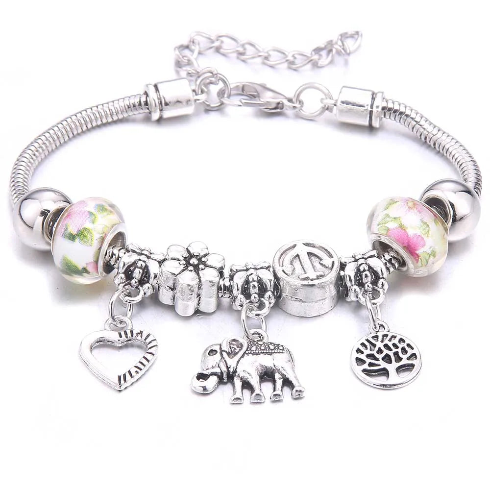 dragonfly owl Shape Crystal Charm Bracelets Beads Bracelet Women DIY Beads Brand Bracelets & Bangles Jewelry Gift-Dollar Bargains Online Shopping Australia