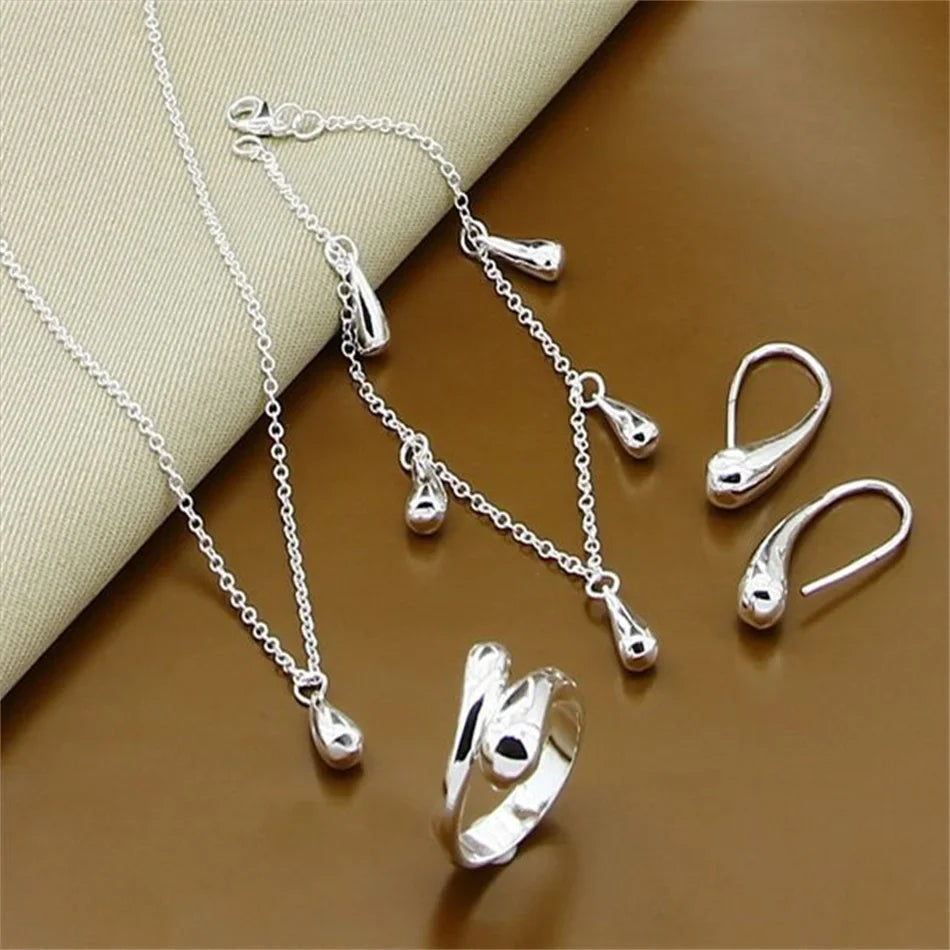 Fine Jewelry Set 925 Sterling Silver Sideways Snake Chain Bracelet Necklace Sets For Women Men Fashion Charm Jewelry Gift-Dollar Bargains Online Shopping Australia