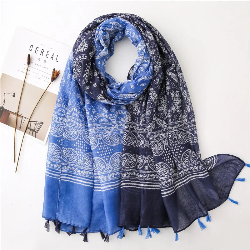 Polka Floral Fringe Viscose Shawl Scarf Lady High Quality Wrap Headband Muslim Hijab-Dollar Bargains Online Shopping Australia