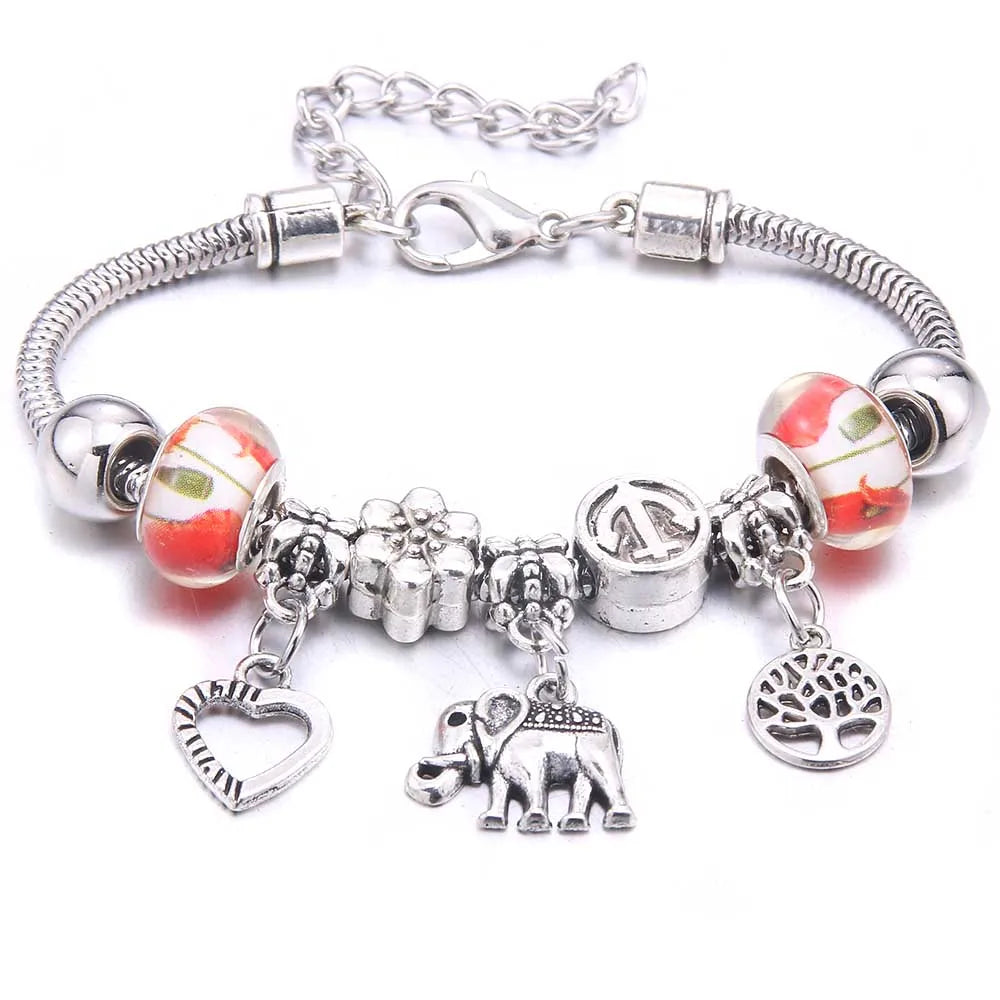 dragonfly owl Shape Crystal Charm Bracelets Beads Bracelet Women DIY Beads Brand Bracelets & Bangles Jewelry Gift-Dollar Bargains Online Shopping Australia