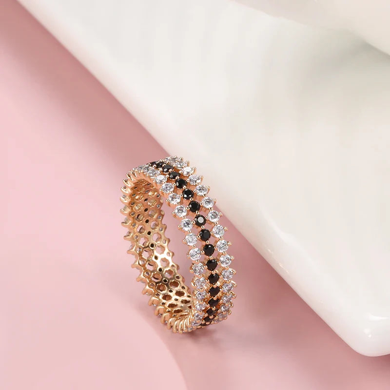 Rose Gold Rings White Natural Zircon Shiny Ring Fine Jewelry-Dollar Bargains Online Shopping Australia