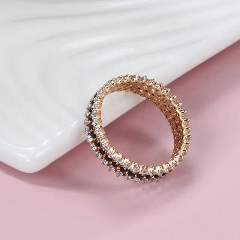 Rose Gold Rings White Natural Zircon Shiny Ring Fine Jewelry-Dollar Bargains Online Shopping Australia