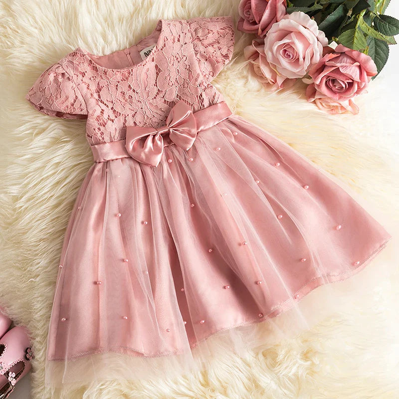 Girl Lace Wedding Party Dress Kids Baby Tulle Birthday Princess Tutu Prom Child Christmas New Year Party Costume-Dollar Bargains Online Shopping Australia