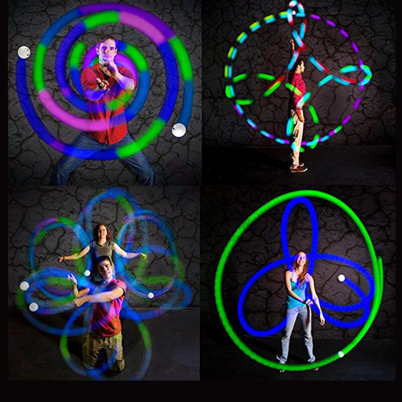 LED POI Ball Glowing Belly Dance Level Hand Thrown Balls Yoga Motion Fitness Props Luminous Light Neon Christmas Party Disco DJ-Dollar Bargains Online Shopping Australia