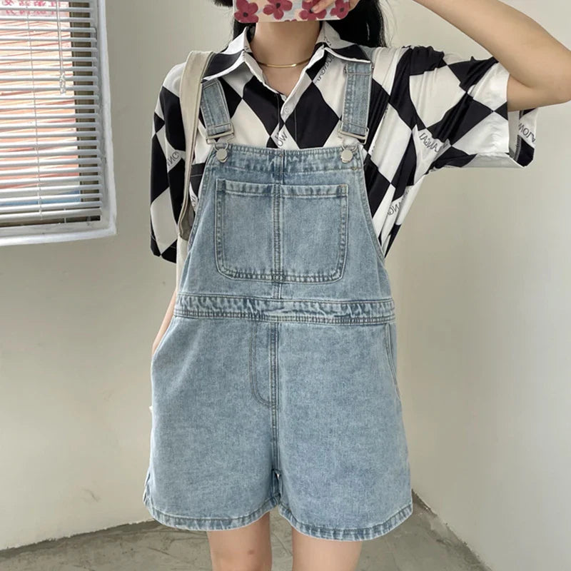 Blue Denim Shorts Summer Loose Wide Leg Shorts Korean Jumpsuit Shorts For Women-Dollar Bargains Online Shopping Australia