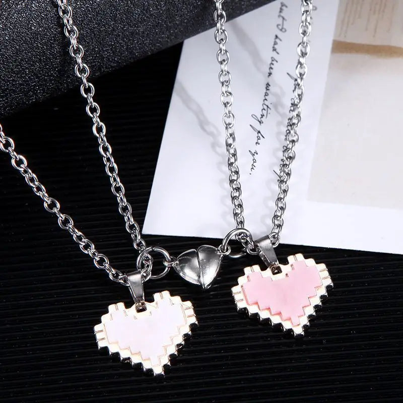 Necklace Valentine's Day Creative Magnetic Heart-Shaped Pendant Best Friend Holiday Gift Anniversary Unique Jewelry-Dollar Bargains Online Shopping Australia